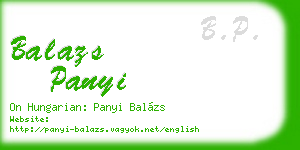 balazs panyi business card